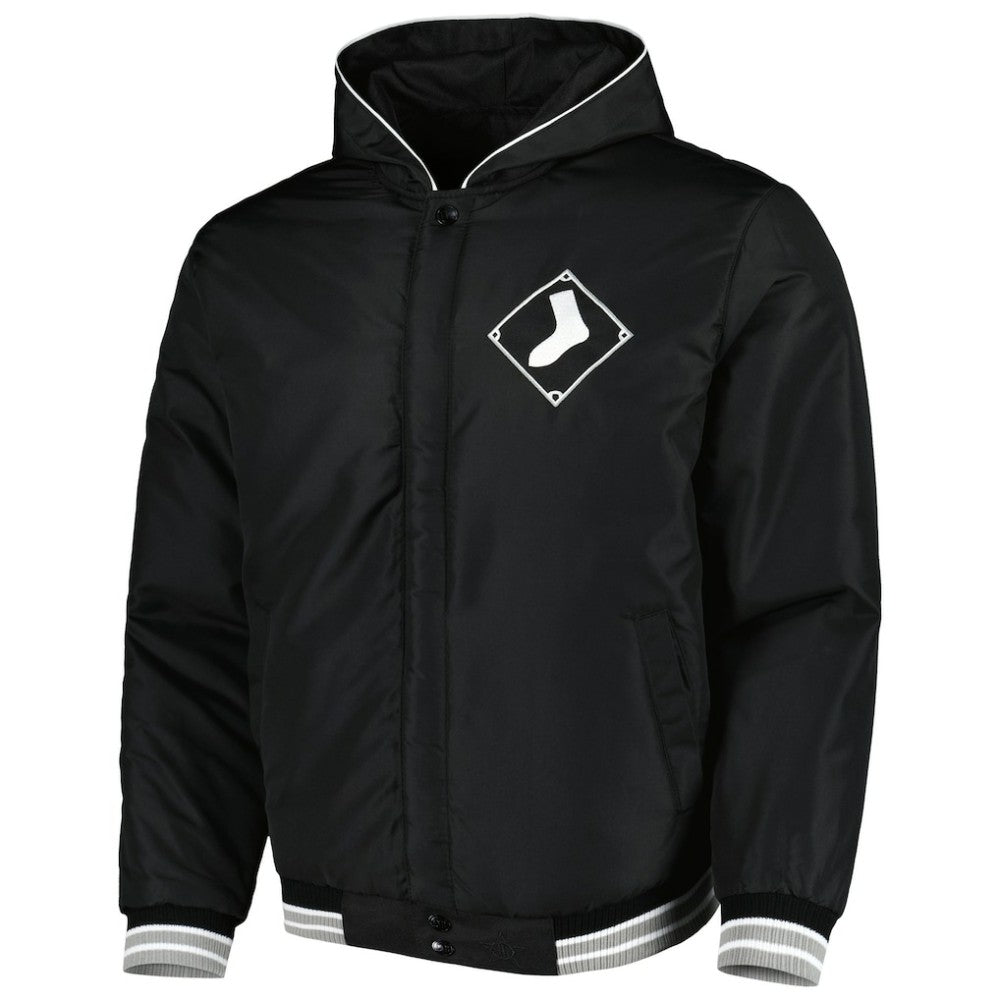 Chicago White Sox JH Design Reversible Fleece Full-Snap Hoodie Jacket - Black