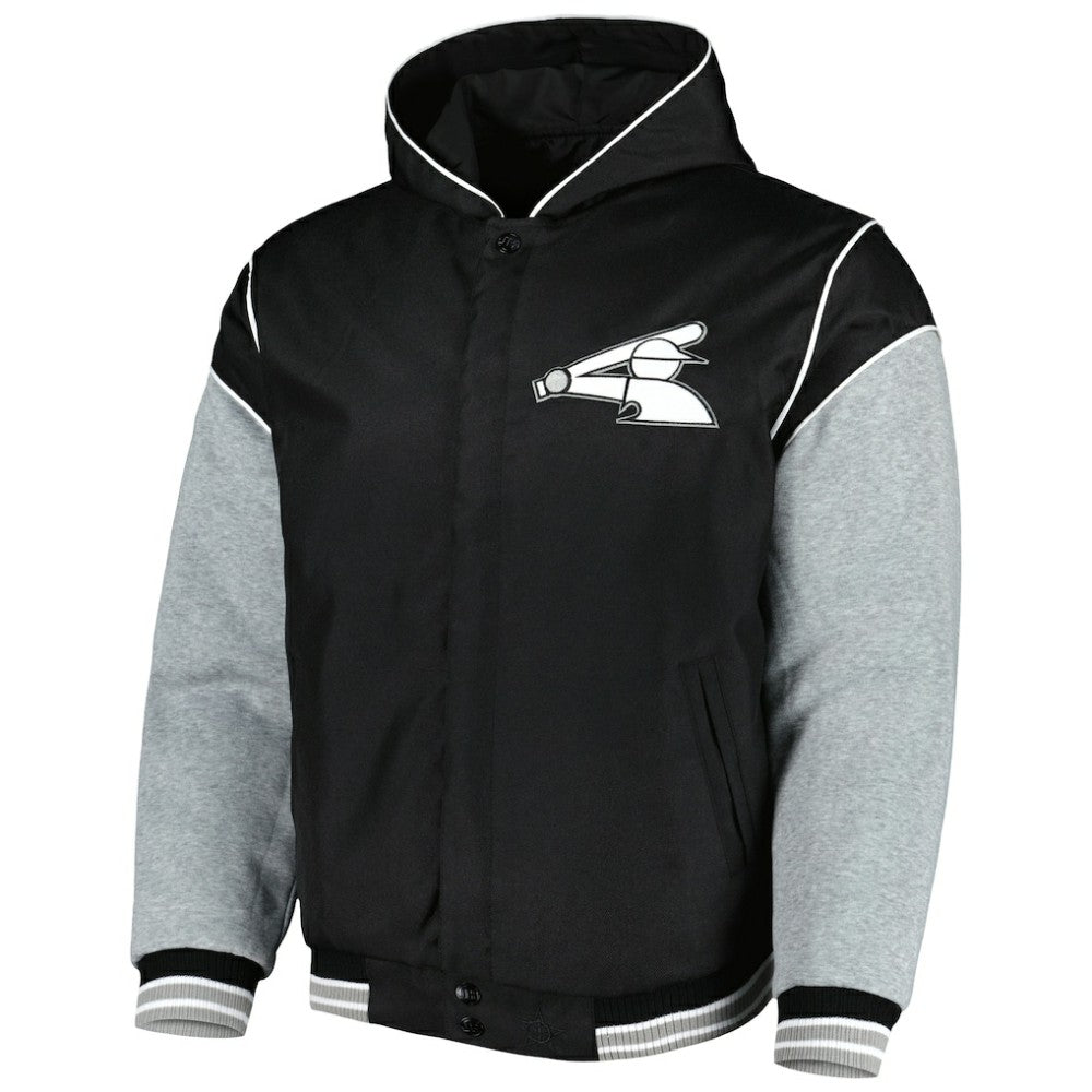 Chicago White Sox JH Design Reversible Fleece Full-Snap Hoodie Jacket - Black