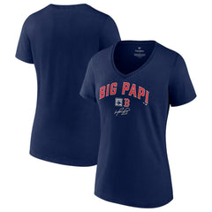 David Ortiz Boston Red Sox Women's Big Papi Graphic V-Neck T-Shirt - Navy