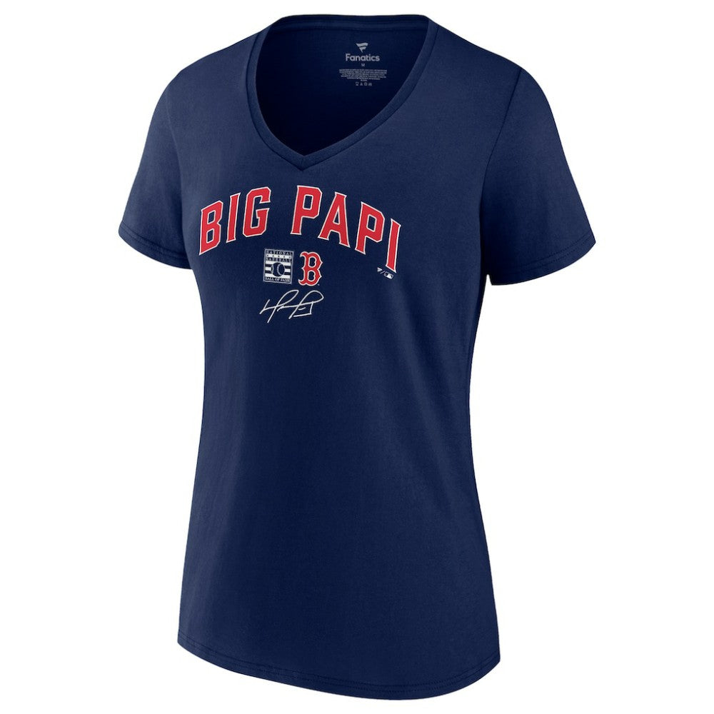 David Ortiz Boston Red Sox Women's Big Papi Graphic V-Neck T-Shirt - Navy