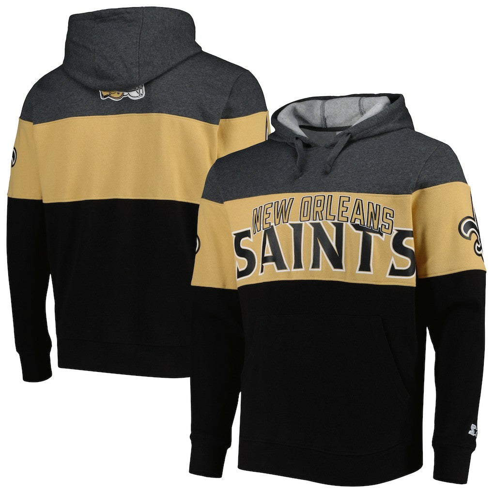 New Orleans Saints Starter Extreme Pullover Hoodie - Black/Heather Gray cheap