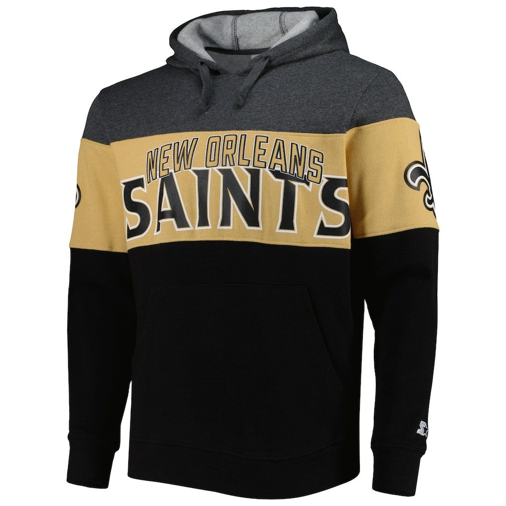 New Orleans Saints Starter Extreme Pullover Hoodie - Black/Heather Gray cheap
