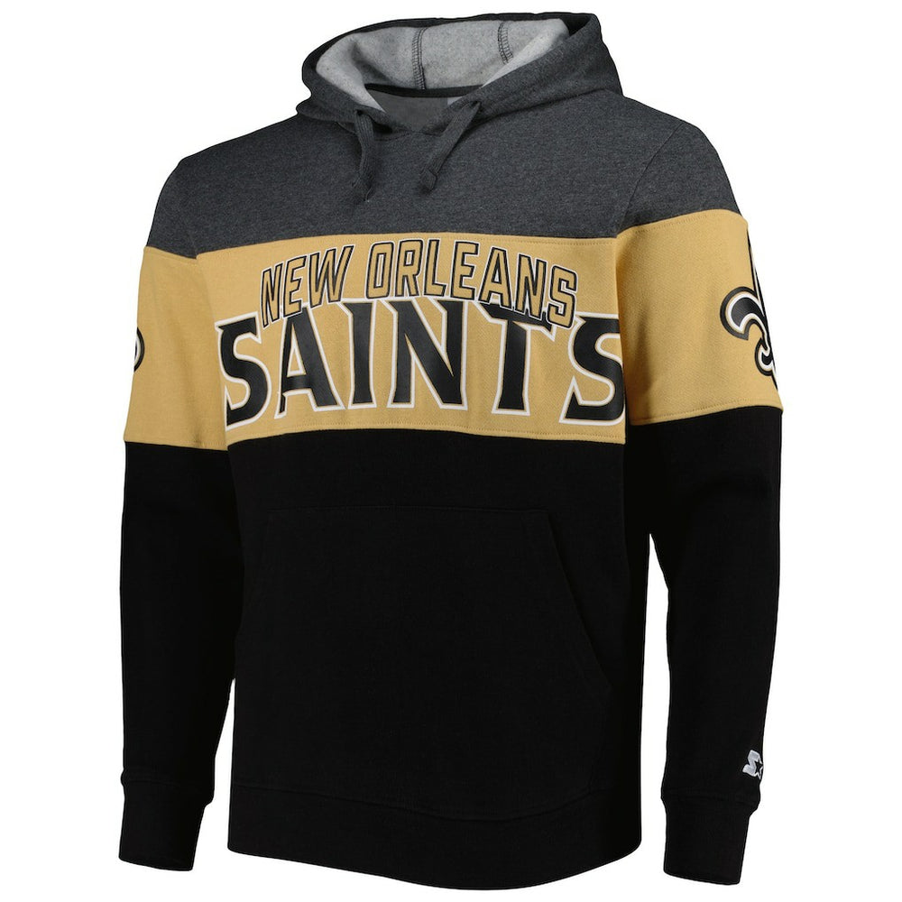 New Orleans Saints Starter Extreme Pullover Hoodie - Black/Heather Gray cheap