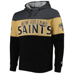 New Orleans Saints Starter Extreme Pullover Hoodie - Black/Heather Gray cheap