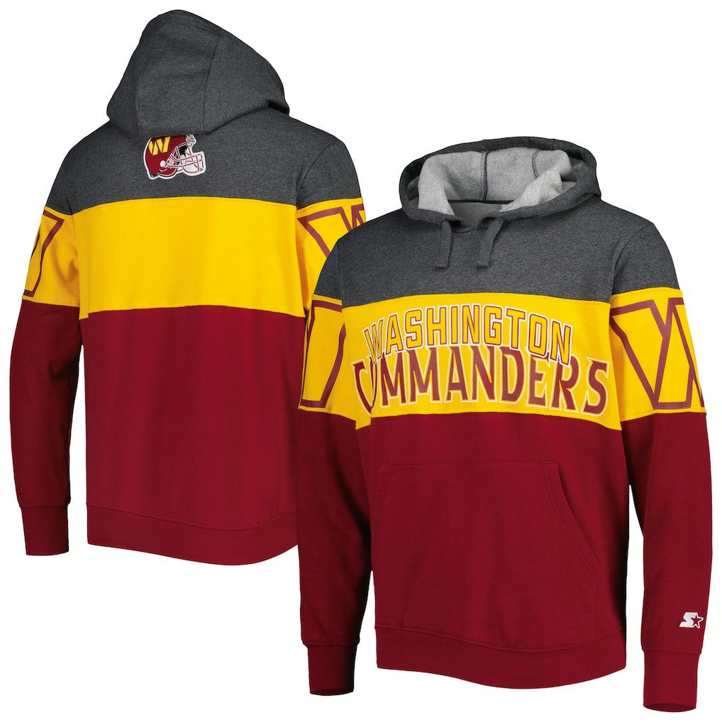 Washington Commanders Starter Extreme Pullover Hoodie - Heather Charcoal/Burgundy discount