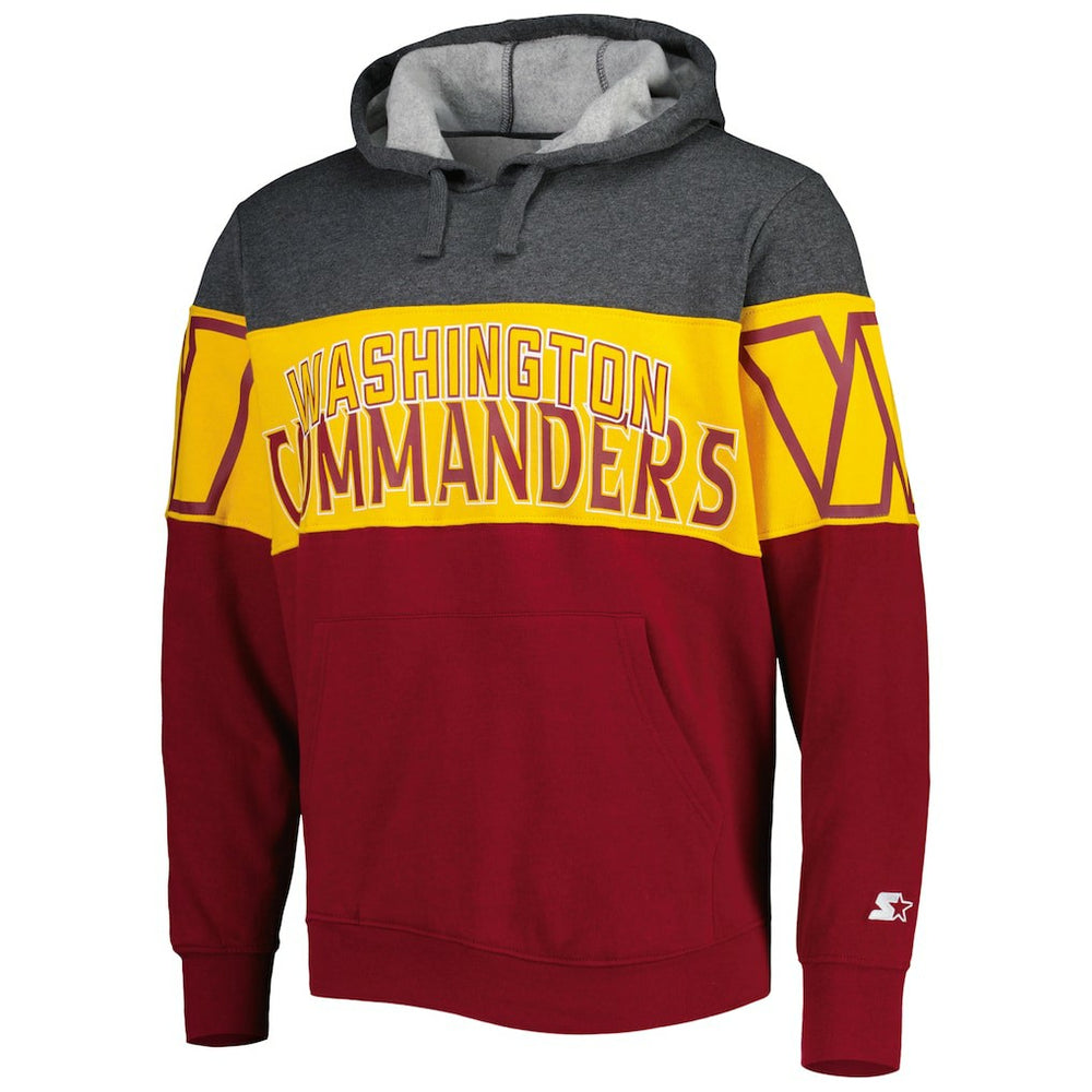 Washington Commanders Starter Extreme Pullover Hoodie - Heather Charcoal/Burgundy discount