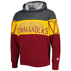 Washington Commanders Starter Extreme Pullover Hoodie - Heather Charcoal/Burgundy discount