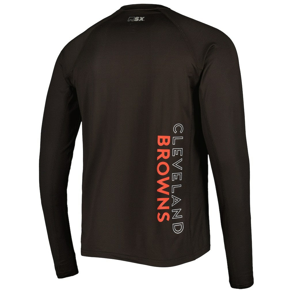 Cleveland Browns MSX by Michael Strahan Interval Long Sleeve Raglan T-Shirt - Brown cheap
