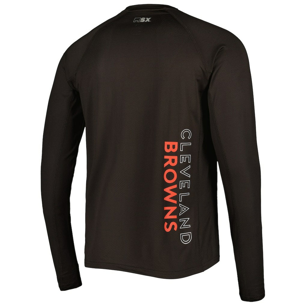 Cleveland Browns MSX by Michael Strahan Interval Long Sleeve Raglan T-Shirt - Brown cheap