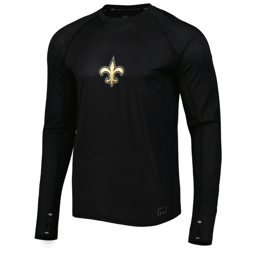 New Orleans Saints MSX by Michael Strahan Interval Long Sleeve Raglan T-Shirt - Black for sale