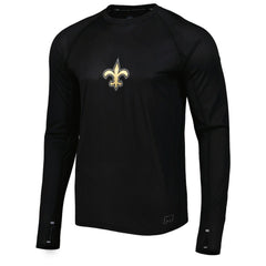 New Orleans Saints MSX by Michael Strahan Interval Long Sleeve Raglan T-Shirt - Black for sale