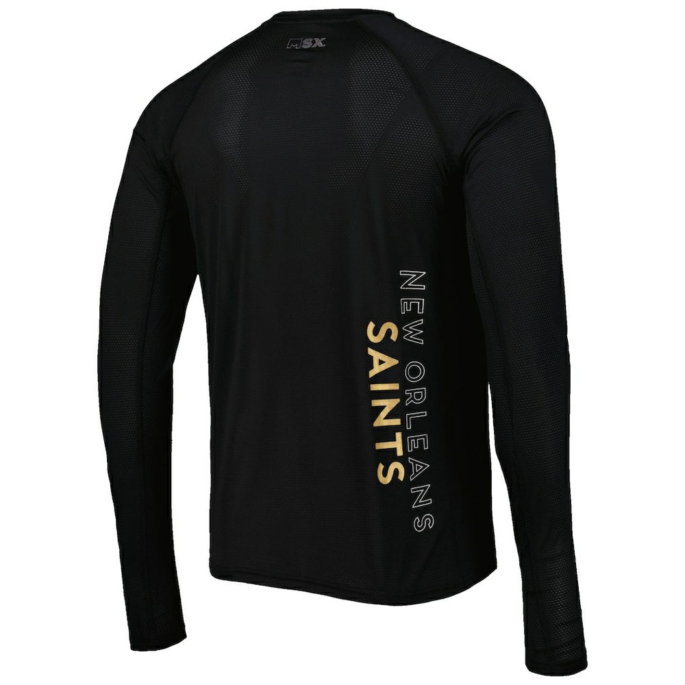New Orleans Saints MSX by Michael Strahan Interval Long Sleeve Raglan T-Shirt - Black for sale