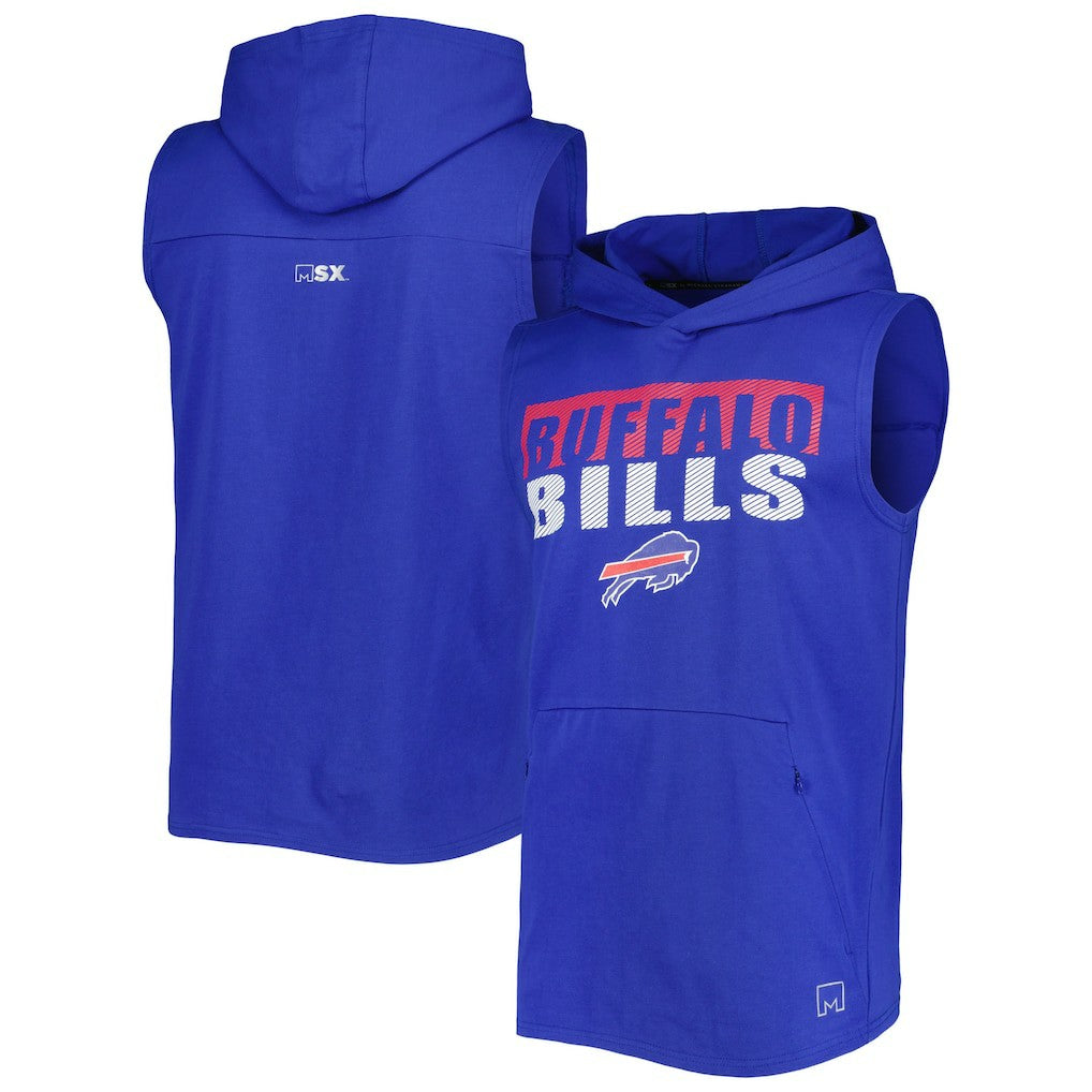 Buffalo Bills MSX by Michael Strahan Relay Sleeveless Pullover Hoodie - Royal cheap