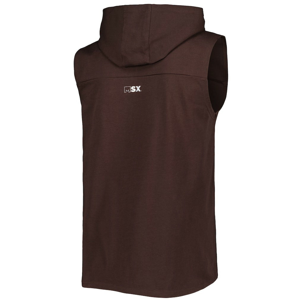 Cleveland Browns MSX by Michael Strahan Relay Sleeveless Pullover Hoodie - Brown online