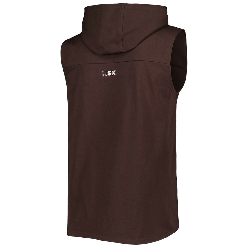 Cleveland Browns MSX by Michael Strahan Relay Sleeveless Pullover Hoodie - Brown online
