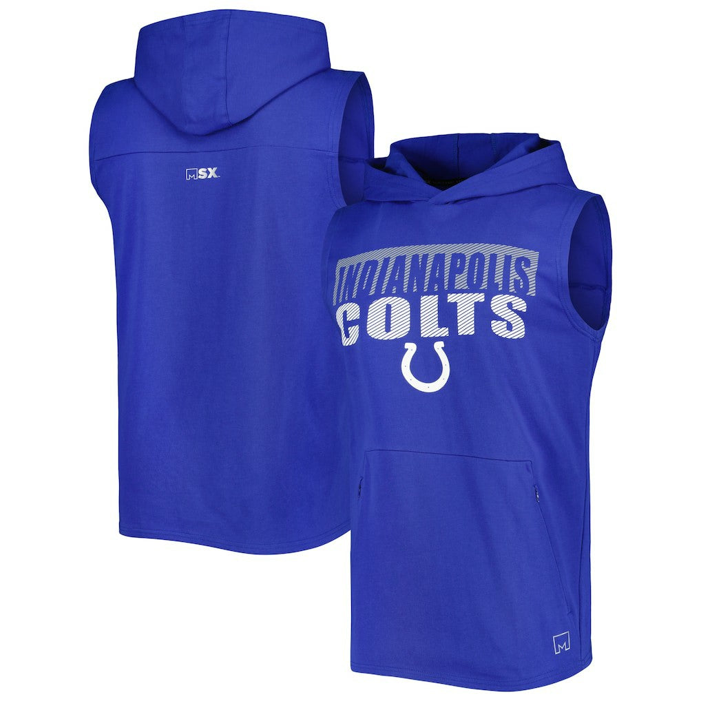 Indianapolis Colts MSX by Michael Strahan Relay Sleeveless Pullover Hoodie - Royal discount
