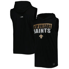 New Orleans Saints MSX by Michael Strahan Relay Sleeveless Pullover Hoodie - Black for sale