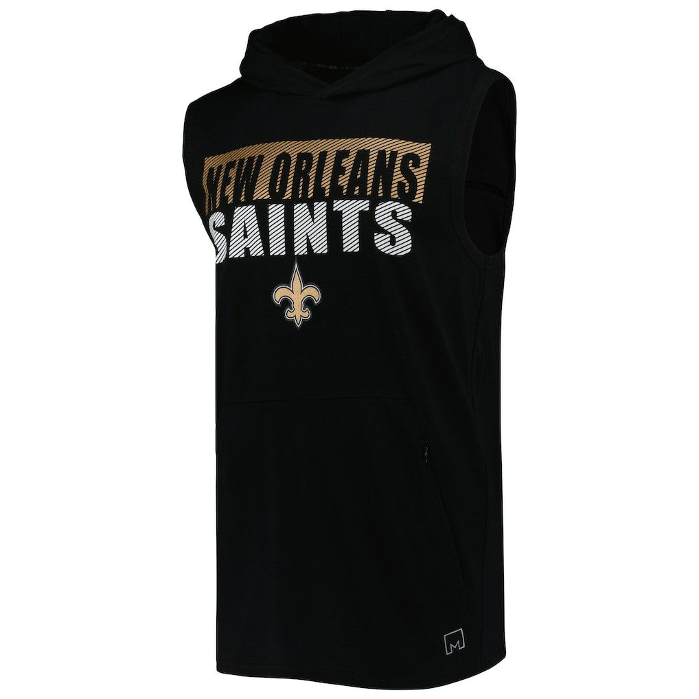 New Orleans Saints MSX by Michael Strahan Relay Sleeveless Pullover Hoodie - Black for sale