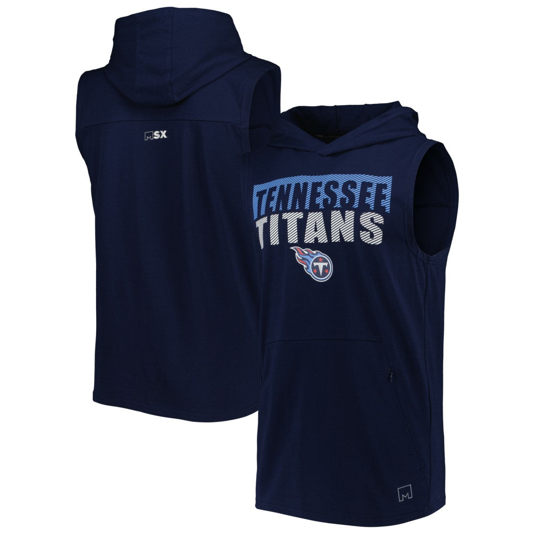 Tennessee Titans MSX by Michael Strahan Relay Sleeveless Pullover Hoodie - Navy online