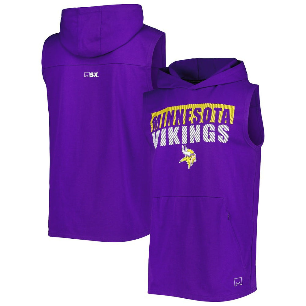 Minnesota Vikings MSX by Michael Strahan Relay Sleeveless Pullover Hoodie - Purple outlet