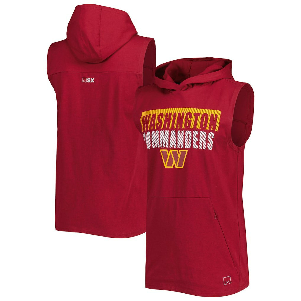 Washington Commanders MSX by Michael Strahan Relay Sleeveless Pullover Hoodie - Burgundy cheap