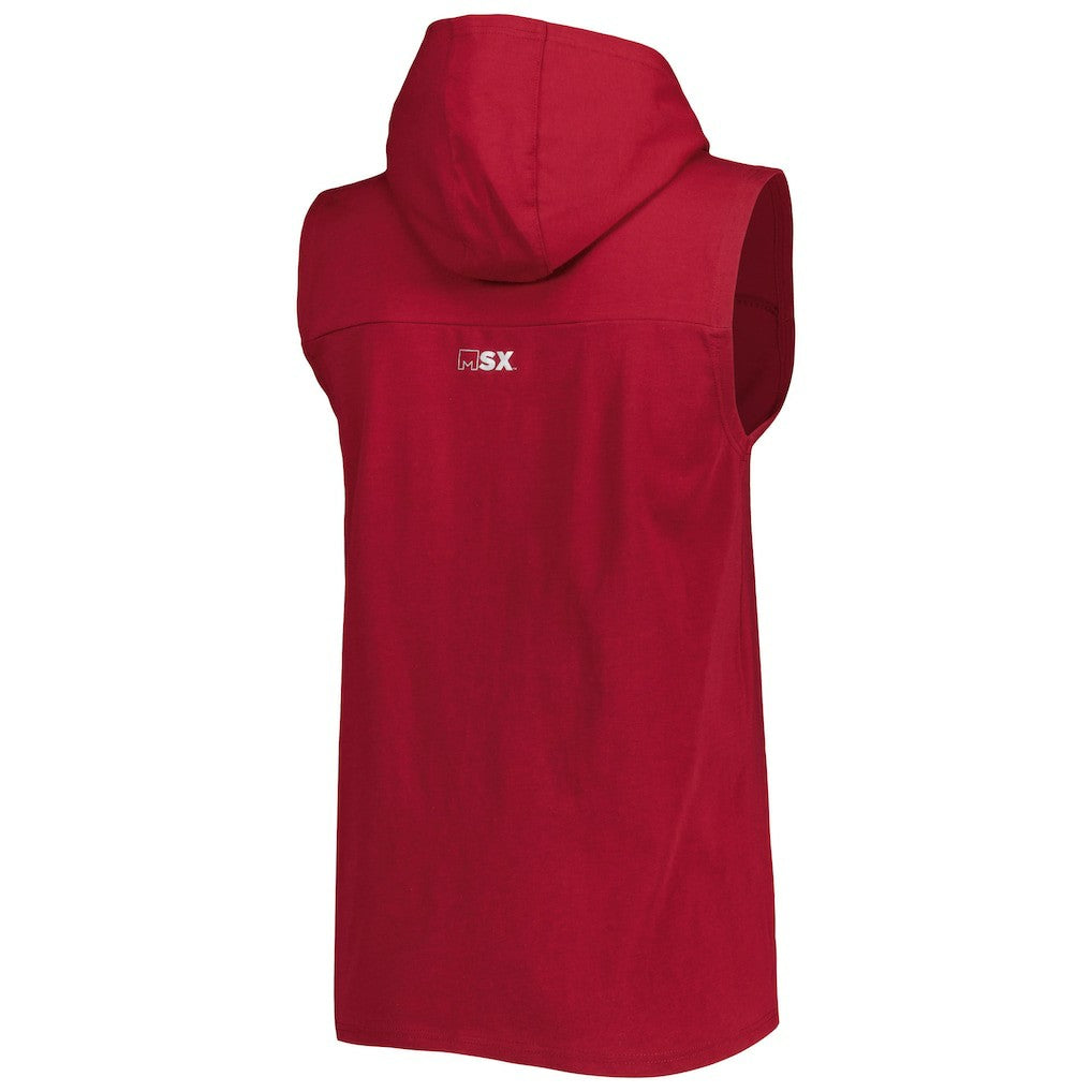 Washington Commanders MSX by Michael Strahan Relay Sleeveless Pullover Hoodie - Burgundy cheap