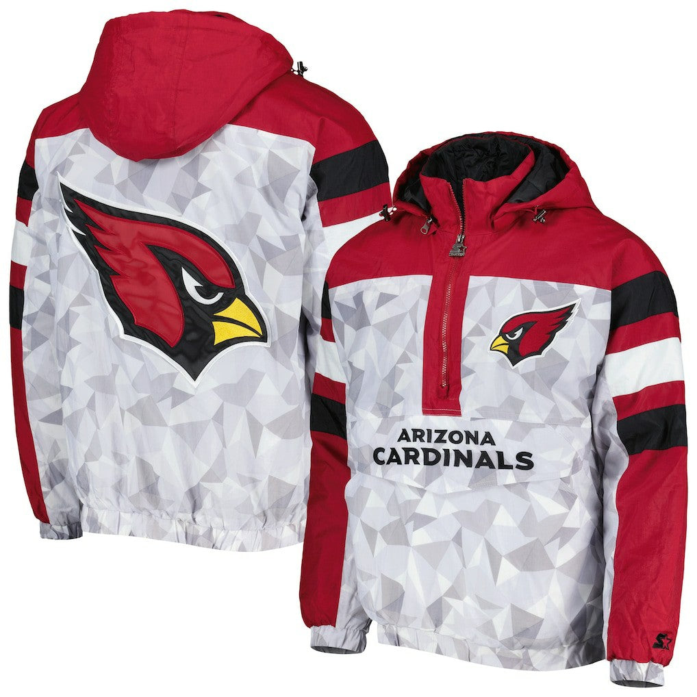 Arizona Cardinals Starter Thursday Night Gridiron Raglan Half-Zip Hooded Jacket - White/Cardinal discount