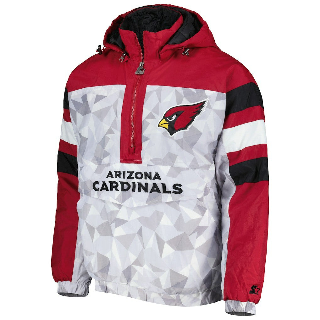 Arizona Cardinals Starter Thursday Night Gridiron Raglan Half-Zip Hooded Jacket - White/Cardinal discount