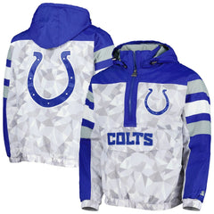 Indianapolis Colts Starter Thursday Night Gridiron Raglan Half-Zip Hooded Jacket - White/Royal outlet