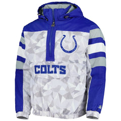 Indianapolis Colts Starter Thursday Night Gridiron Raglan Half-Zip Hooded Jacket - White/Royal outlet