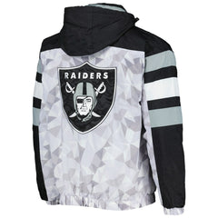 Las Vegas Raiders Starter Thursday Night Gridiron Raglan Half-Zip Hooded Jacket - White/Black for sale