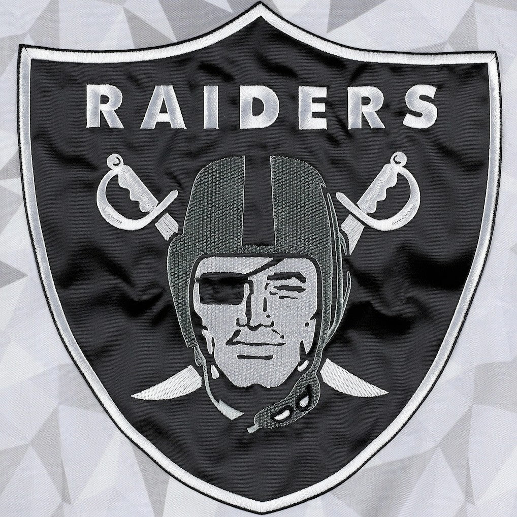 Las Vegas Raiders Starter Thursday Night Gridiron Raglan Half-Zip Hooded Jacket - White/Black for sale