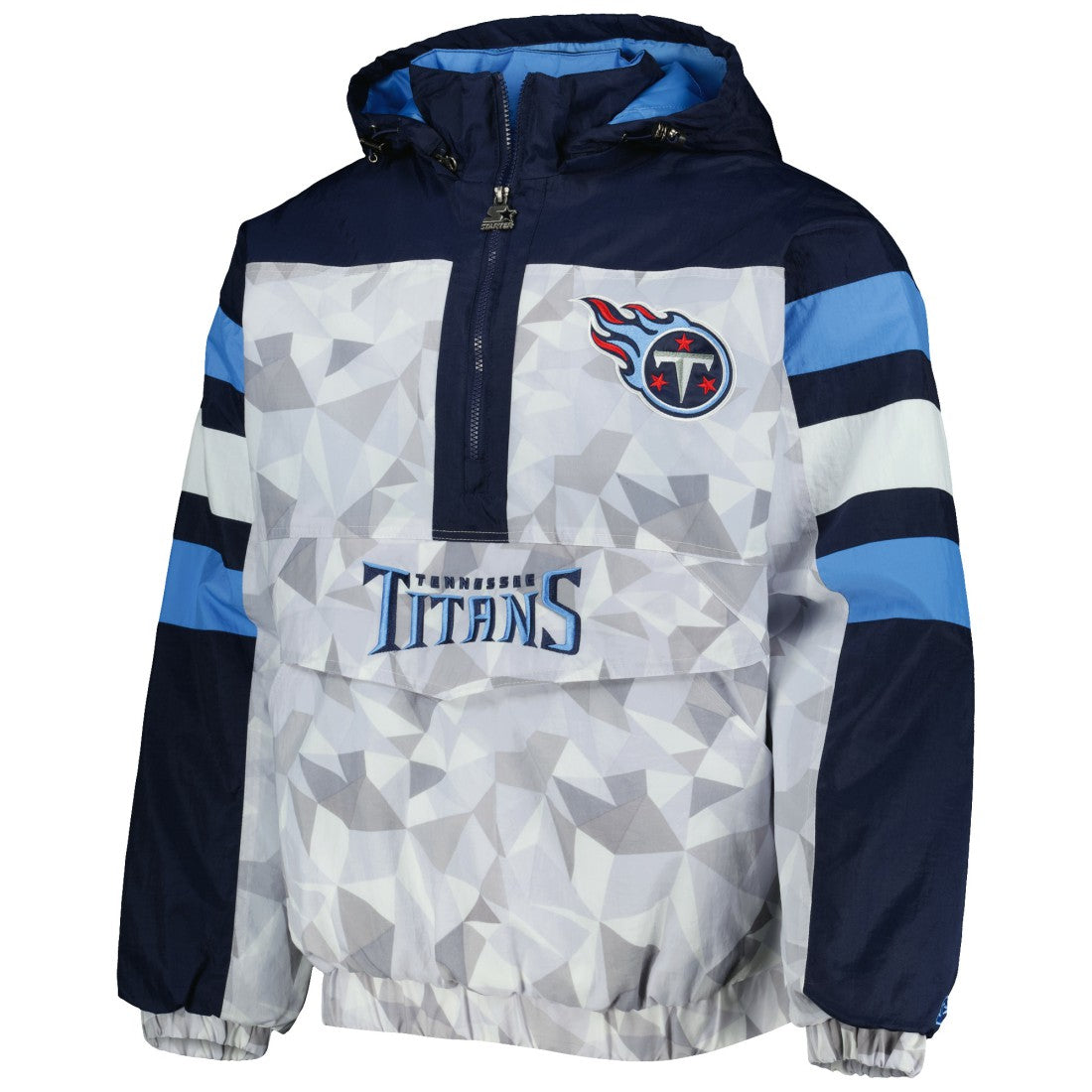 Tennessee Titans Starter Thursday Night Gridiron Raglan Half-Zip Hooded Jacket - White/Navy online