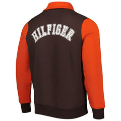 Cleveland Browns Tommy Hilfiger Aiden Quarter-Zip Sweatshirt - Brown/Orange sale
