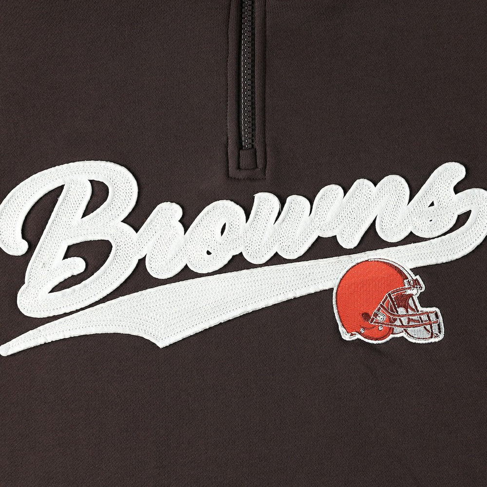 Cleveland Browns Tommy Hilfiger Aiden Quarter-Zip Sweatshirt - Brown/Orange sale