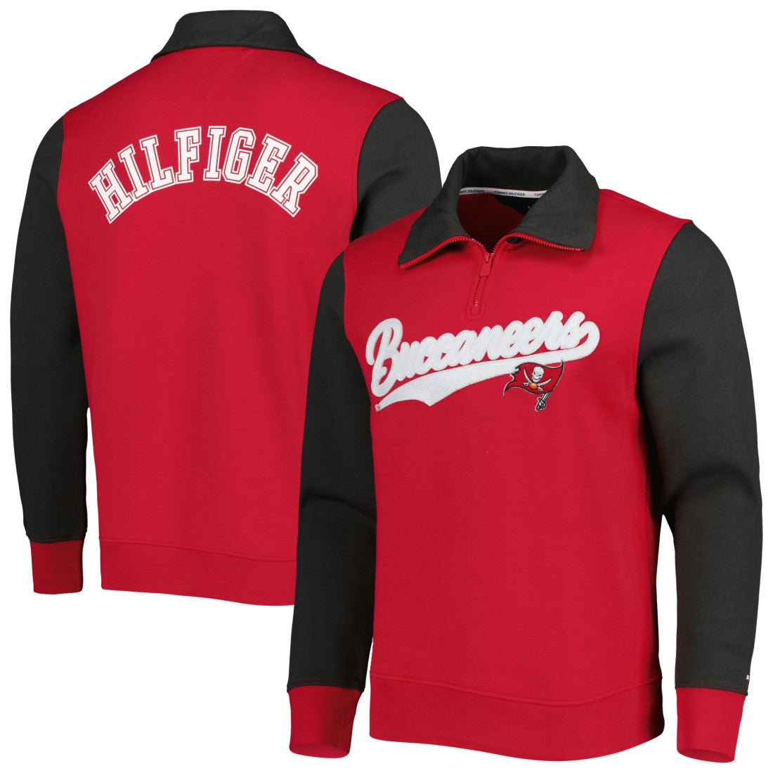 Tampa Bay Buccaneers Tommy Hilfiger Aiden Quarter-Zip Sweatshirt - Red/Pewter outlet