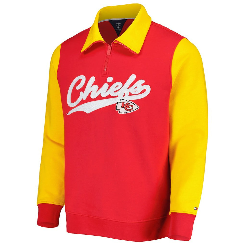 Kansas City Chiefs Tommy Hilfiger Aiden Quarter-Zip Sweatshirt - Red/Gold outlet