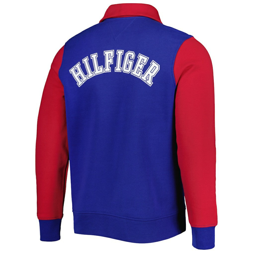 New York Giants Tommy Hilfiger Aiden Quarter-Zip Sweatshirt - Royal/Red for sale