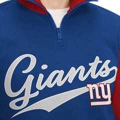 New York Giants Tommy Hilfiger Aiden Quarter-Zip Sweatshirt - Royal/Red for sale