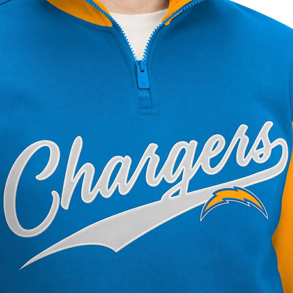 Los Angeles Chargers Tommy Hilfiger Aiden Quarter-Zip Sweatshirt - Powder Blue/Gold outlet