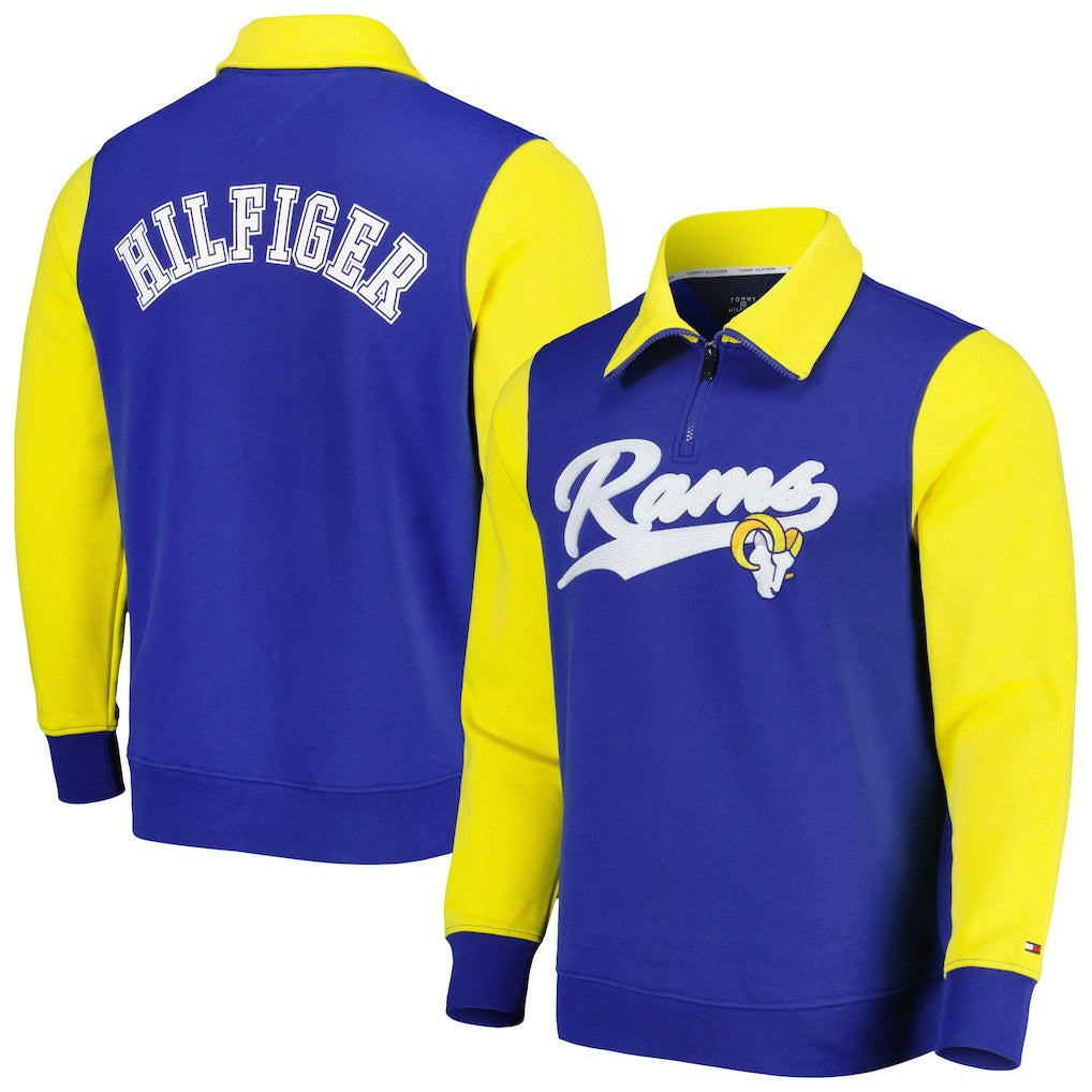 Los Angeles Rams Tommy Hilfiger Aiden Quarter-Zip Sweatshirt - Royal/Gold cheap