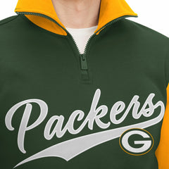 Green Bay Packers Tommy Hilfiger Aiden Quarter-Zip Sweatshirt - Green/Gold discount