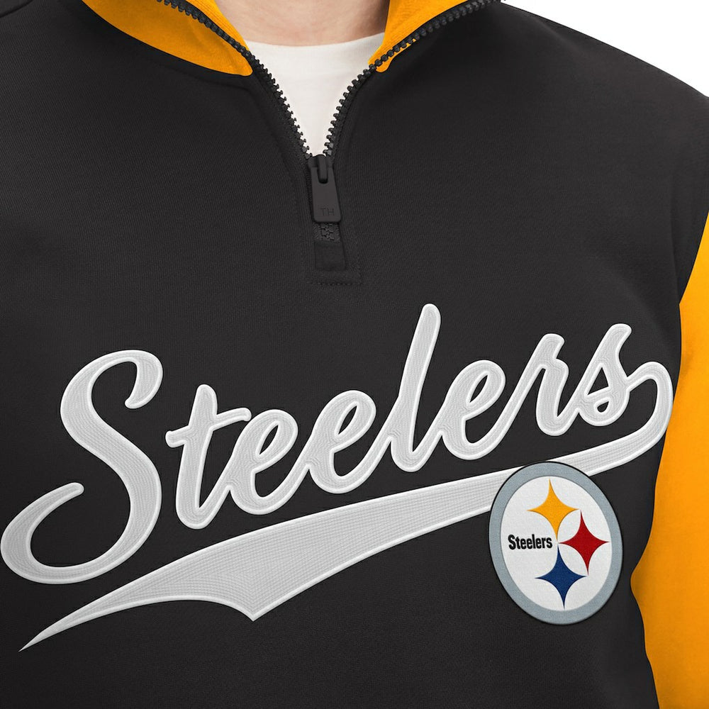 Pittsburgh Steelers Tommy Hilfiger Aiden Quarter-Zip Sweatshirt - Black/Gold for sale