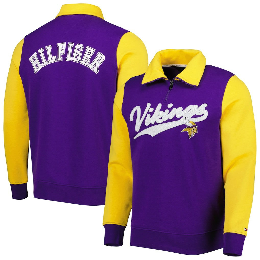 Minnesota Vikings Tommy Hilfiger Aiden Quarter-Zip Sweatshirt - Purple/Gold outlet