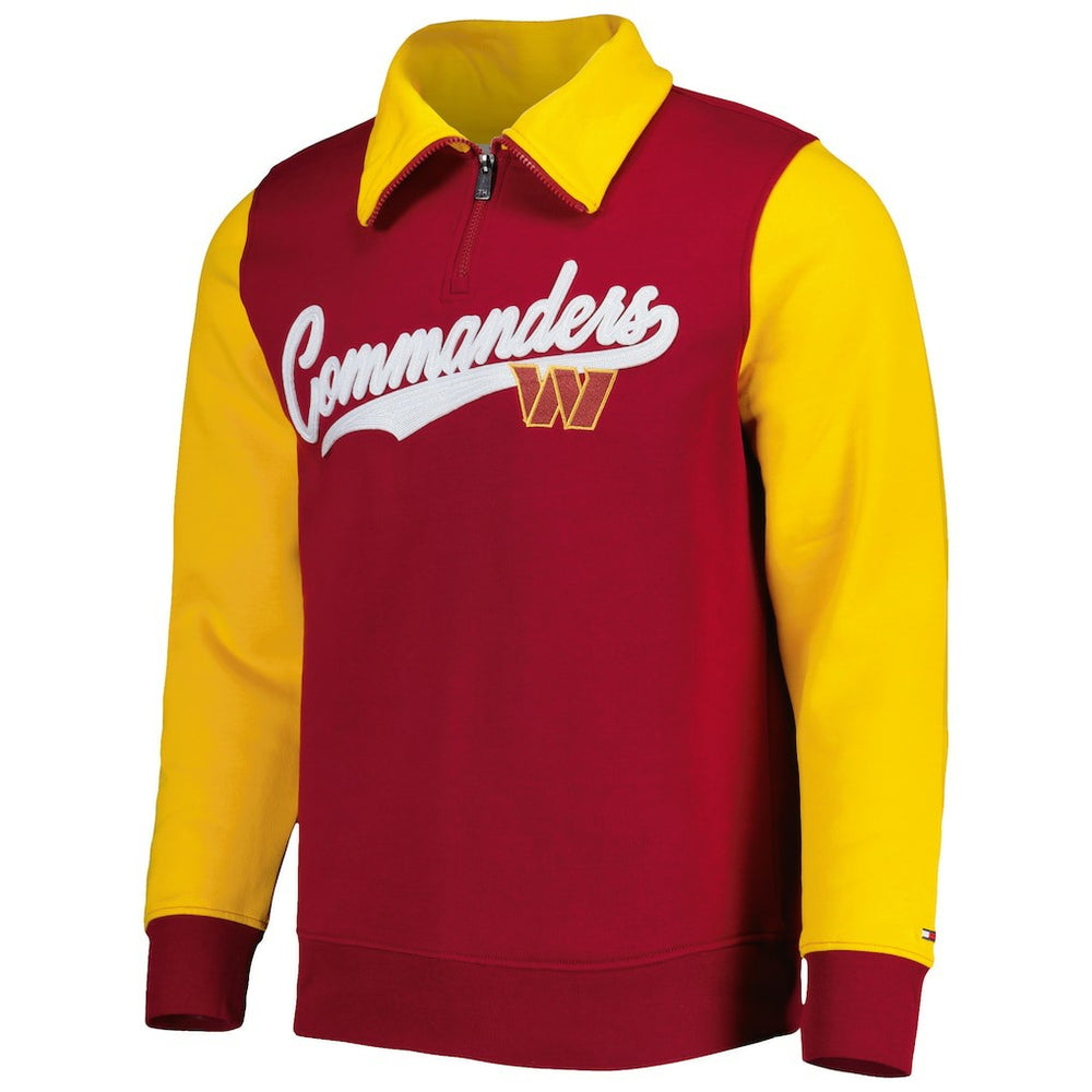 Washington Commanders Tommy Hilfiger Aiden Quarter-Zip Sweatshirt - Burgundy/Gold on sale