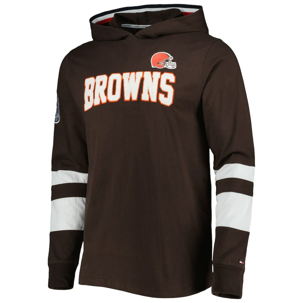 Cleveland Browns Tommy Hilfiger Alex Long Sleeve Hoodie T-Shirt - Brown/White online
