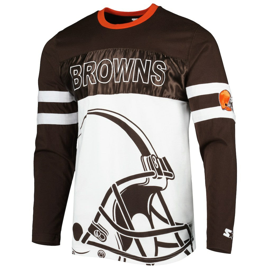 Cleveland Browns Starter Halftime Long Sleeve T-Shirt - Brown/White for sale