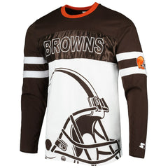 Cleveland Browns Starter Halftime Long Sleeve T-Shirt - Brown/White for sale