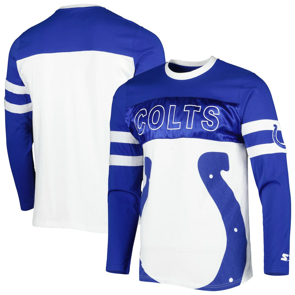 Indianapolis Colts Starter Halftime Long Sleeve T-Shirt - Royal/White on sale