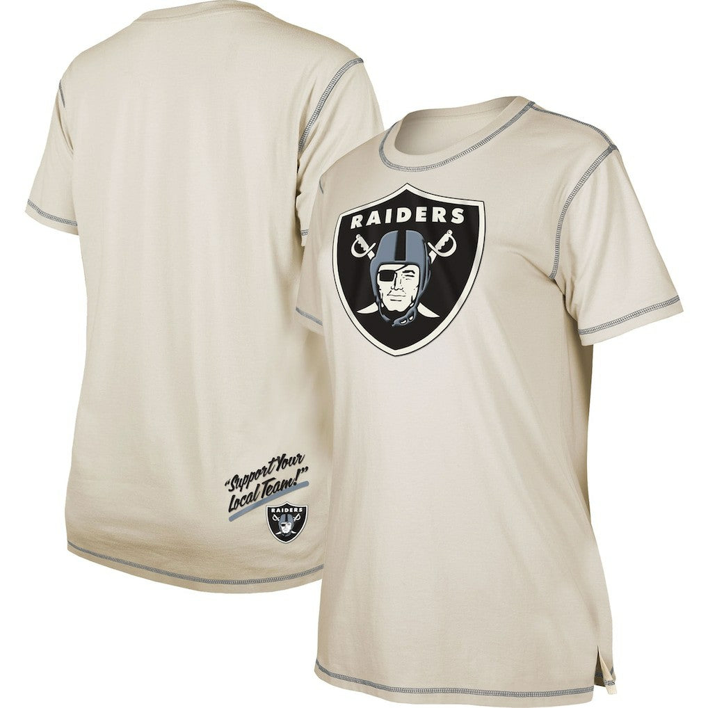 Las Vegas Raiders New Era Women's Split T-Shirt - Cream online